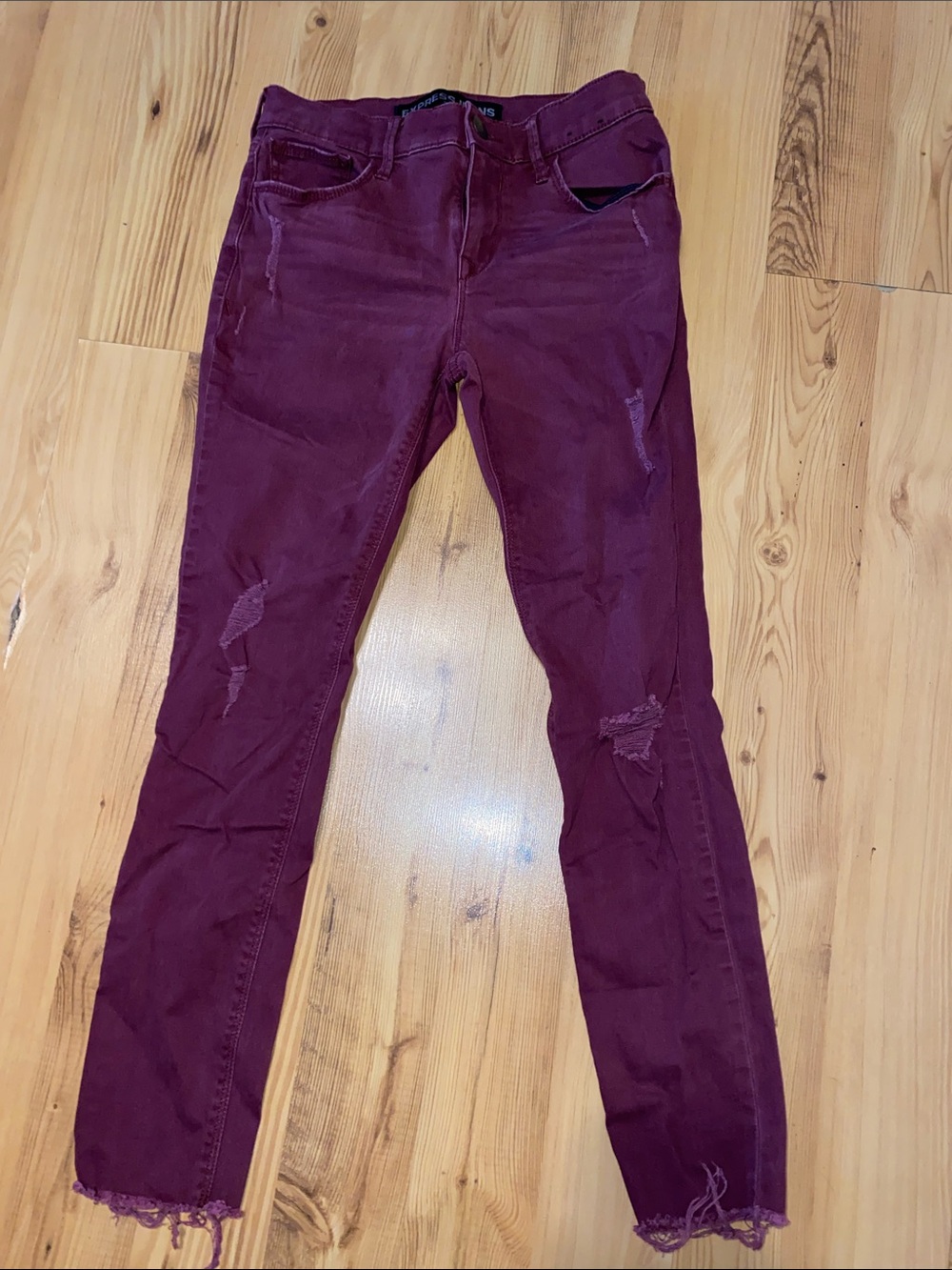 Express Maroon Skinny Jeans